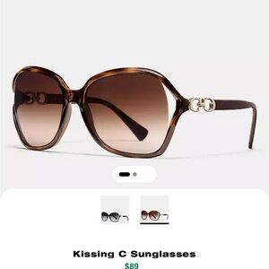 EXCELLENT CONDITION 
Coach Kissing C Sunglasses Brown Tortoise Shell Style L948